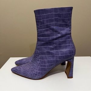 Purple Faux Leather Booties size 8